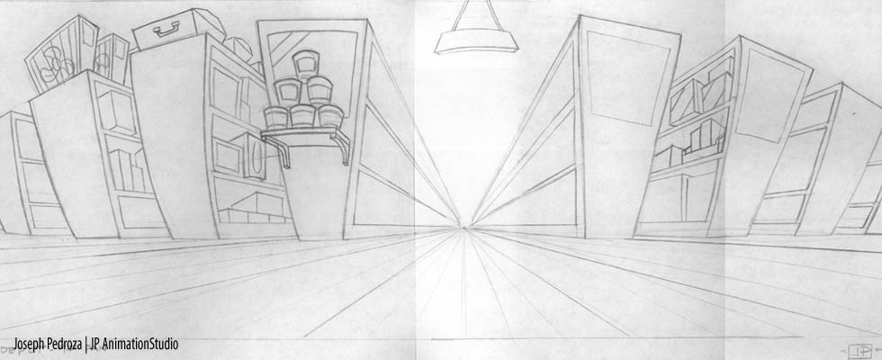 The Depot - Animated Short -The Depot Pan Shot line work - Gallery of Sketchbook Sketches, Illustrations, Drawings, Digital Illustrations - Joseph Pedroza - JosephPedroza.Com