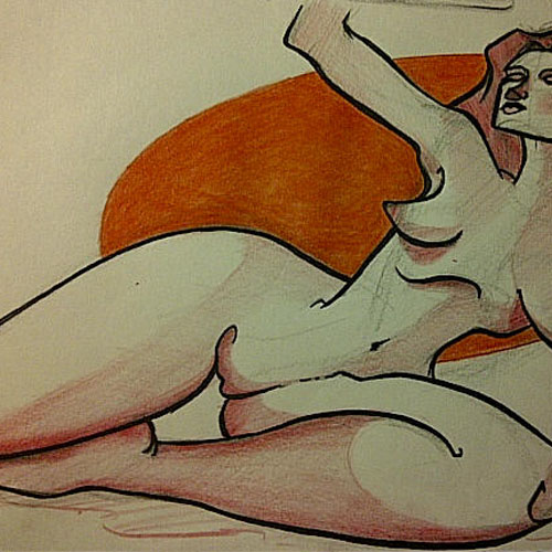 Life Drawing Sketch-500 by Joseph Pedroza