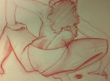 Female Pose Life Drawing-500 - by Joseph Pedroza