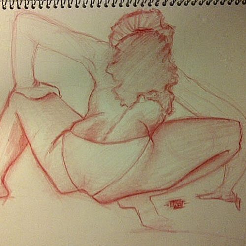 Female Pose Life Drawing-500 - by Joseph Pedroza