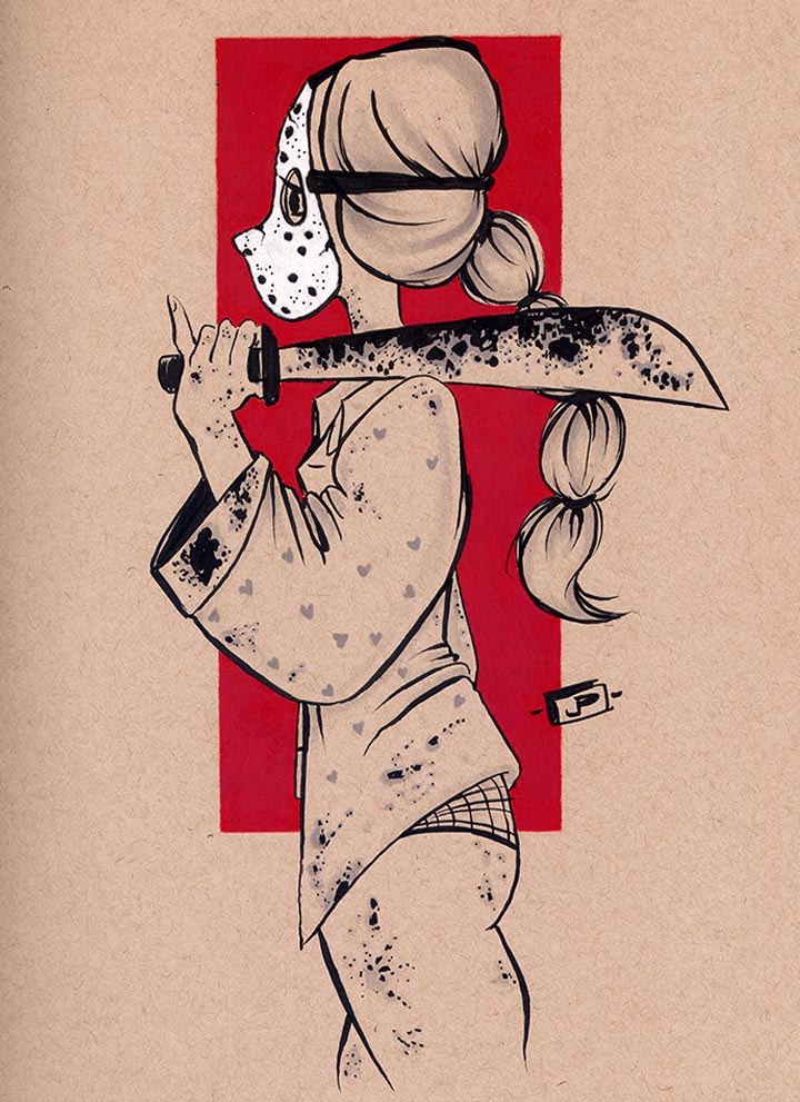 Inktober 2015 - Day 1 - Gallery of Sketchbook Sketches, Illustrations, Drawings, Digital Illustrations - Drawing on Toned Paper - by Joseph Pedroza | JosephPedroza.com