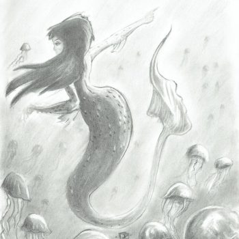 Mermaid Sketch - Jelly's - Gallery of Sketchbook Sketches, Illustrations, Drawings, Digital Illustrations - by Joseph Pedroza | JosephPedroza.Com