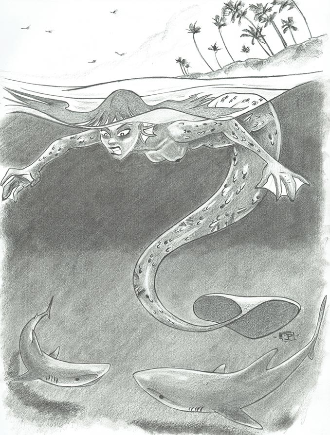 MerMay 2018 Sketches and Prints -  Sharks - by Joseph Pedroza | JosephPedroza.Com