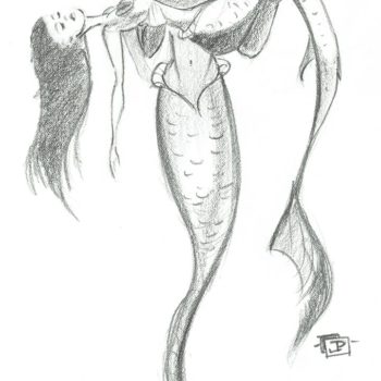 Mermaid Sketch - Swimming To The Top - Gallery of Sketchbook Sketches, Illustrations, Drawings, Digital Illustrations - by Joseph Pedroza | JosephPedroza.Com